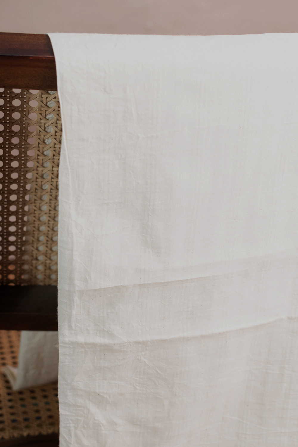 Checks - Cream Handwoven Cotton Fabric