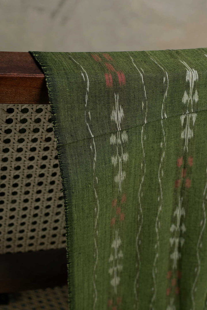 Pine Green Orissa Ikat Cotton Fabric
