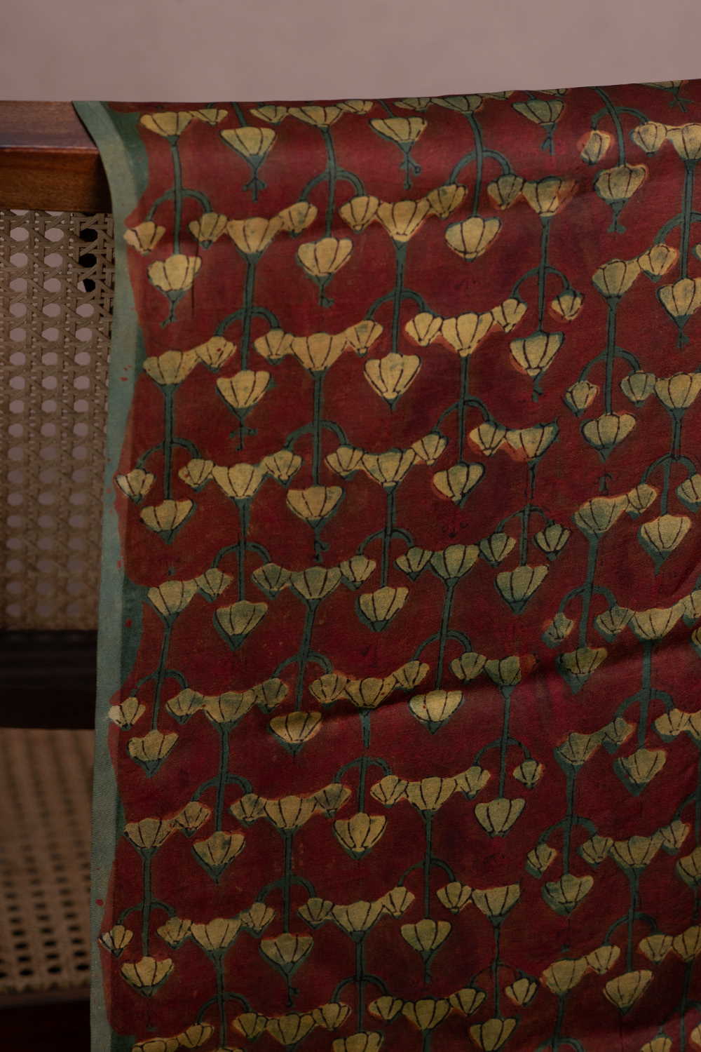 Block Printed Silk Cotton Fabric - Matkatus 