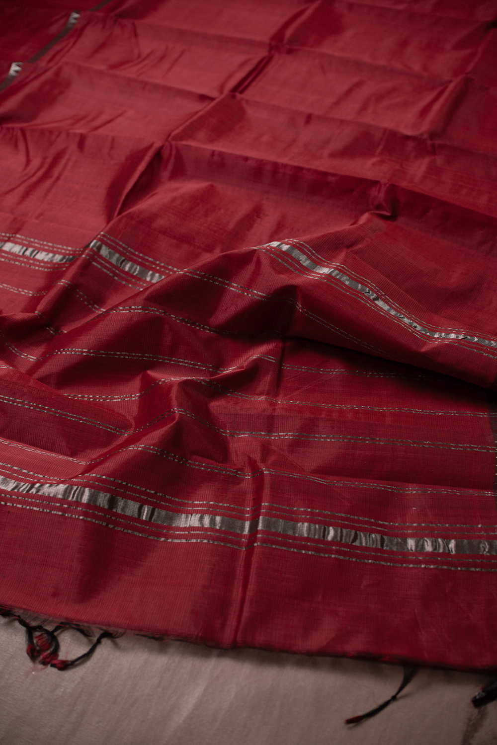 Maroon Mangalagiri Silk Cotton saree