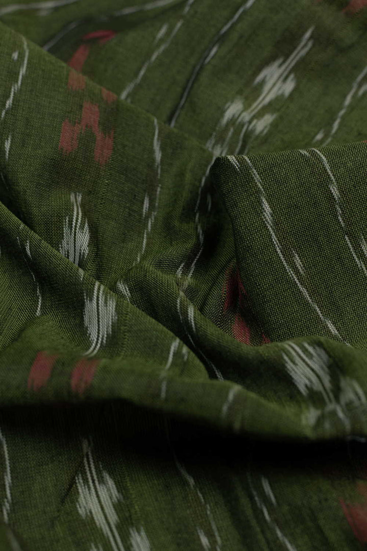 Pine Green Orissa Ikat Cotton Fabric