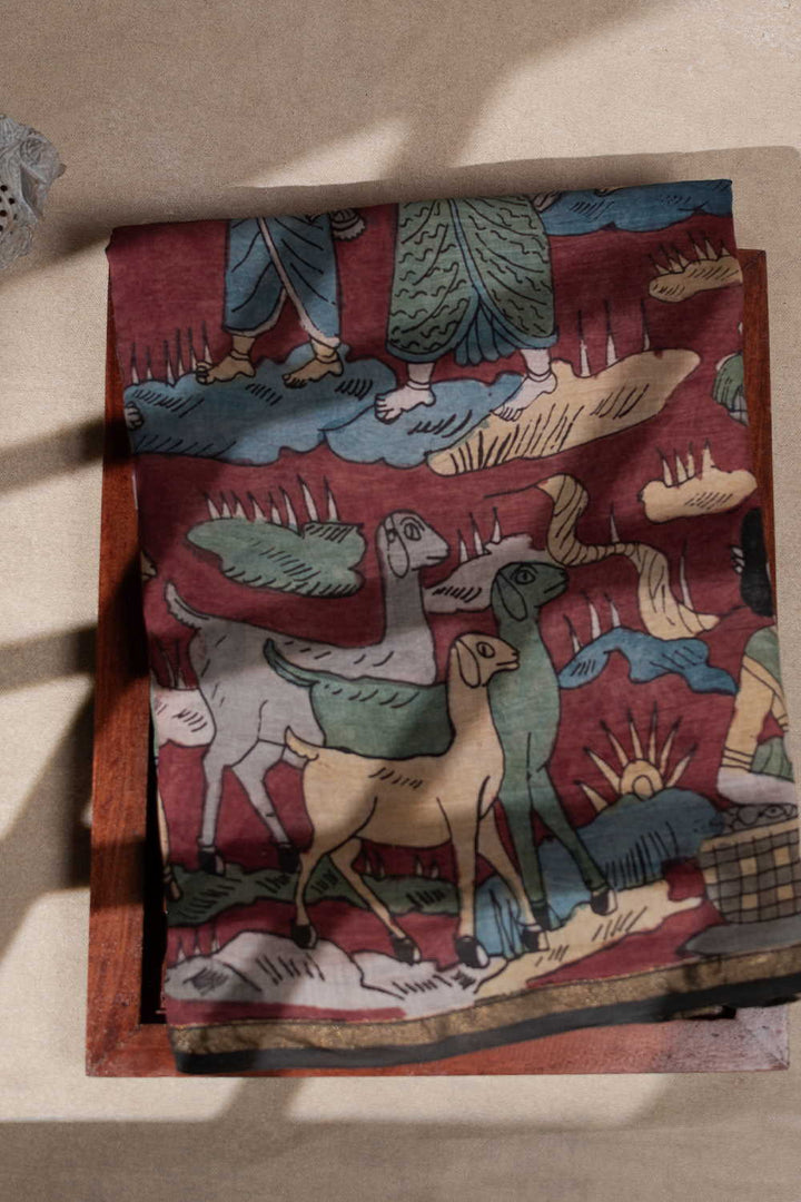 Painted Kalamkari srees - Matkatus 