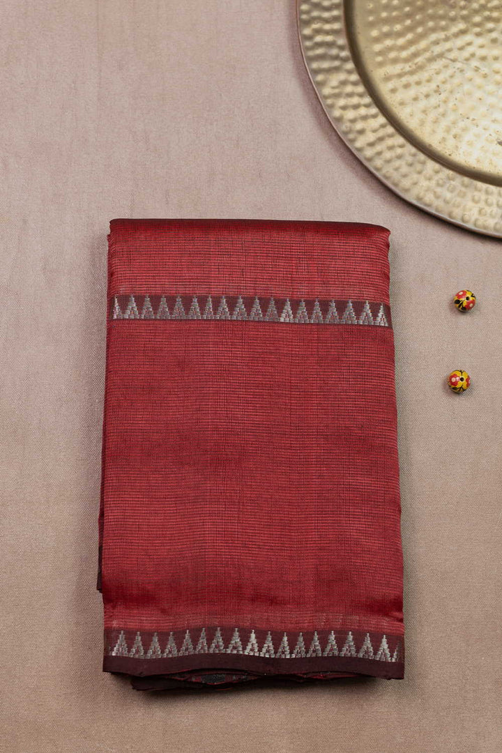 Maroon Mangalagiri Silk Cotton saree