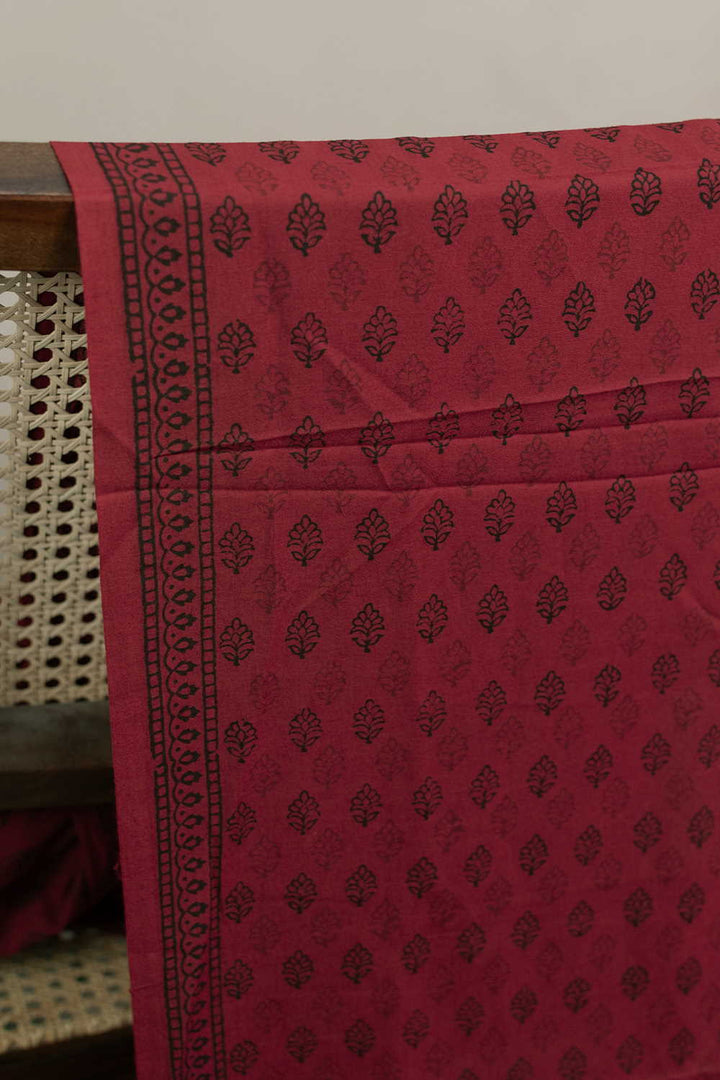 Ruby Maroon Bagh Cotton Fabric - 1.5m