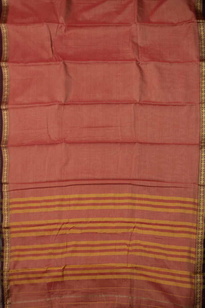 Soft Dark Peach Narayanpet Cotton saree