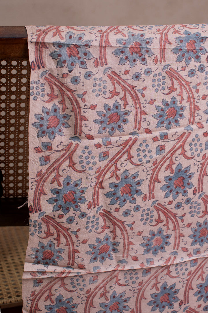 Floral Pattern Ajrak Tussar Fabric-2.4 m