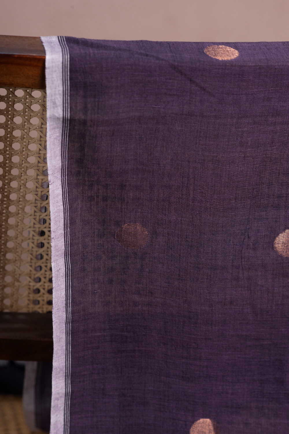 Zari Polka Jamdani Cotton Fabric