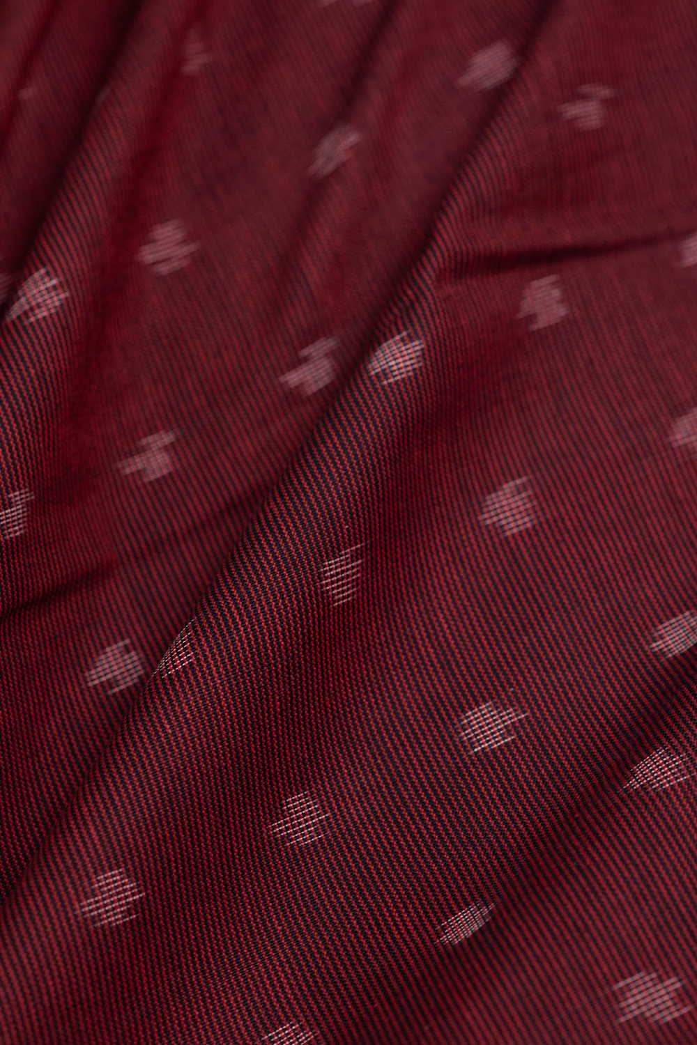Maroon Shaded Ikat Cotton Fabric