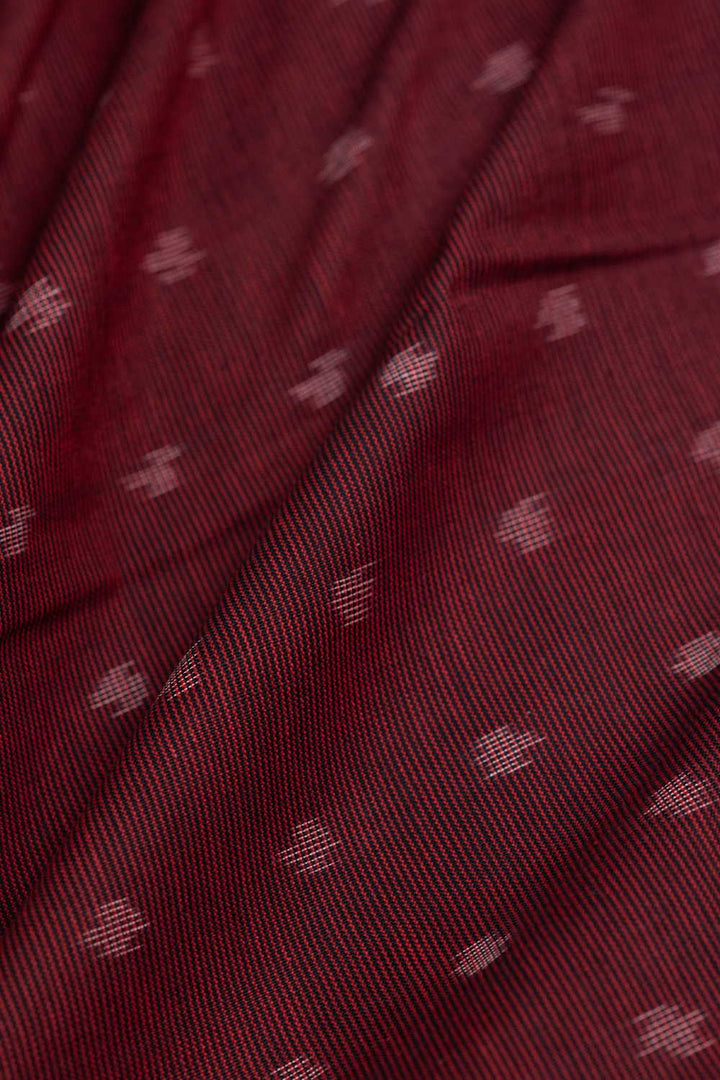 Maroon Shaded Ikat Cotton Fabric
