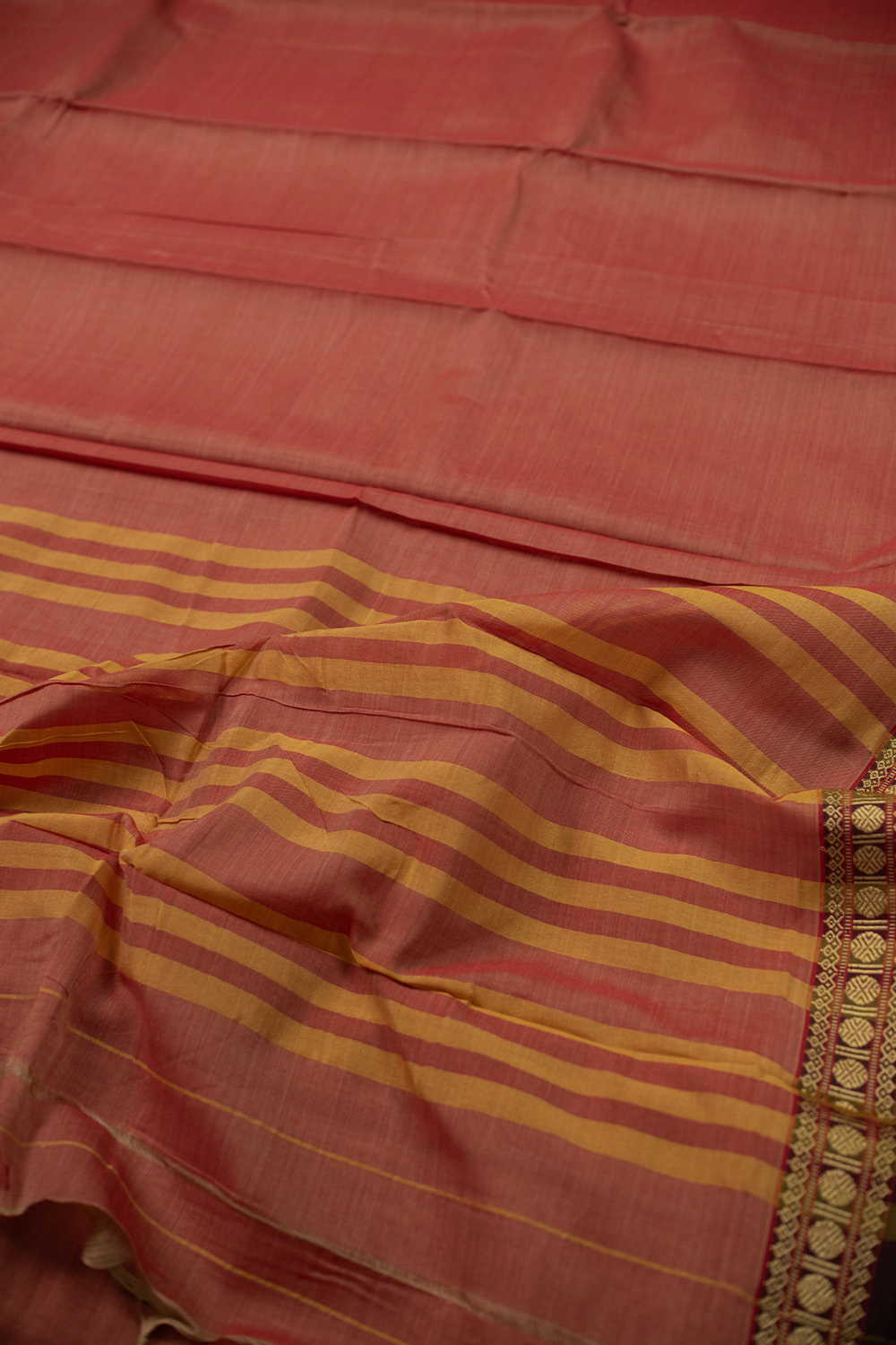 Soft Dark Peach Narayanpet Cotton saree