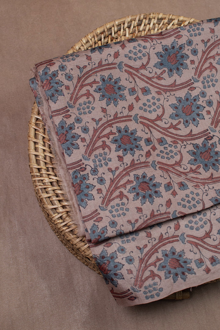 Floral Pattern Ajrak Tussar Fabric-2.4 m
