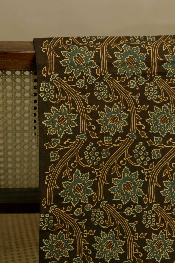 Floral Garden Ajrak Cotton Fabric