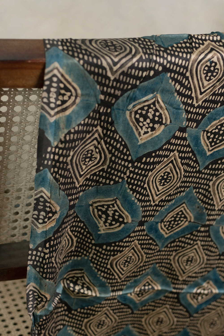 Patterned Design Ajrak Modal Silk Fabric