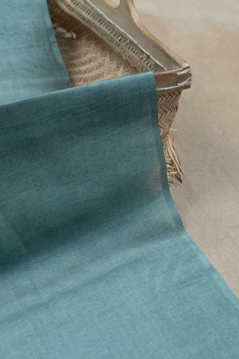 Peacock Green Tussar Fabric -  0.7m