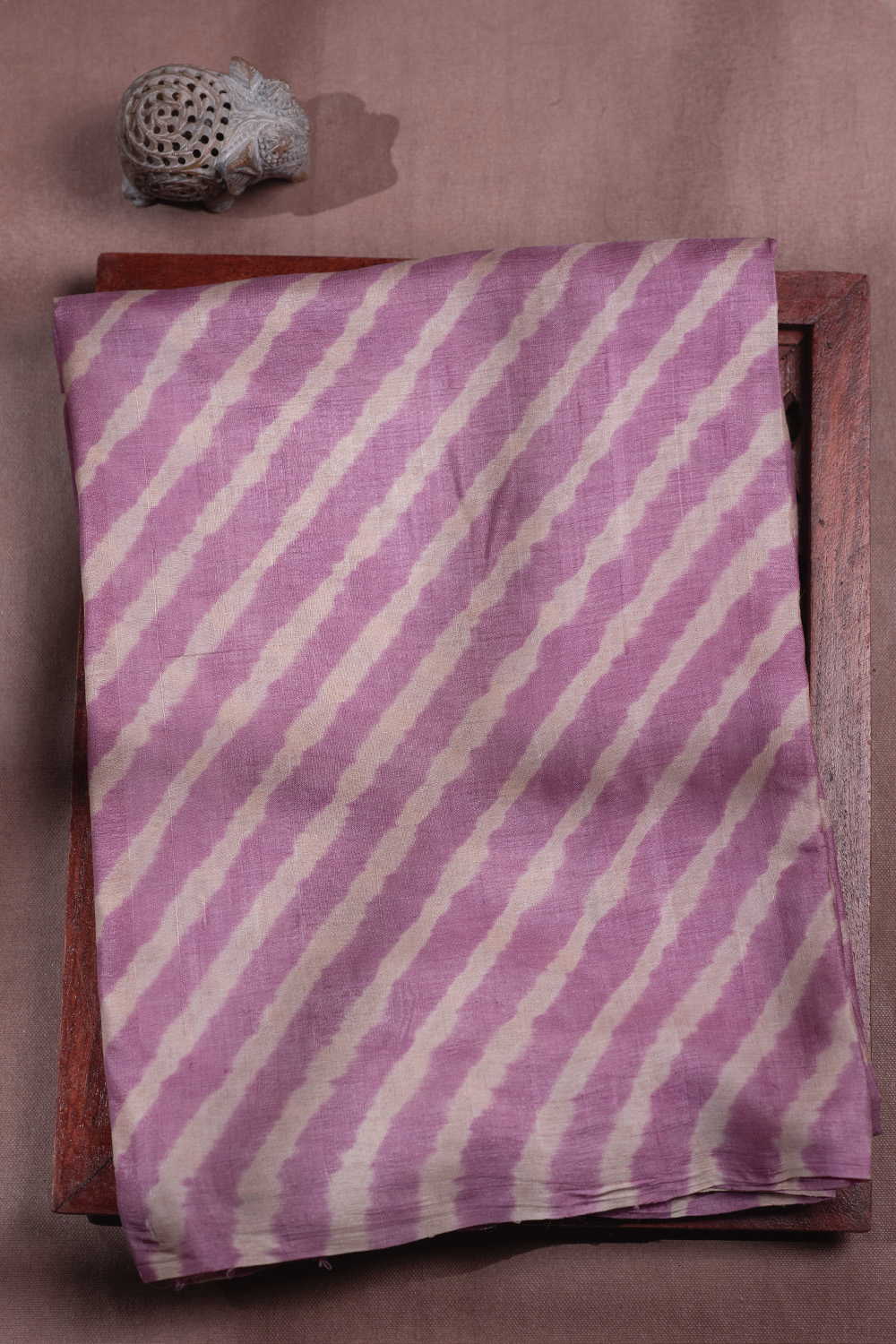 Striped Pink Leheriya Tussar saree