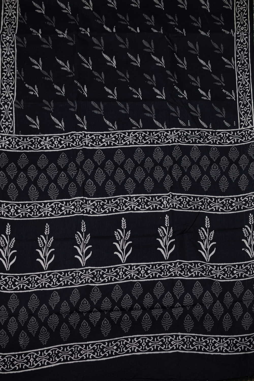 Shadow Leaf's Block Printed Mul Cotton saree