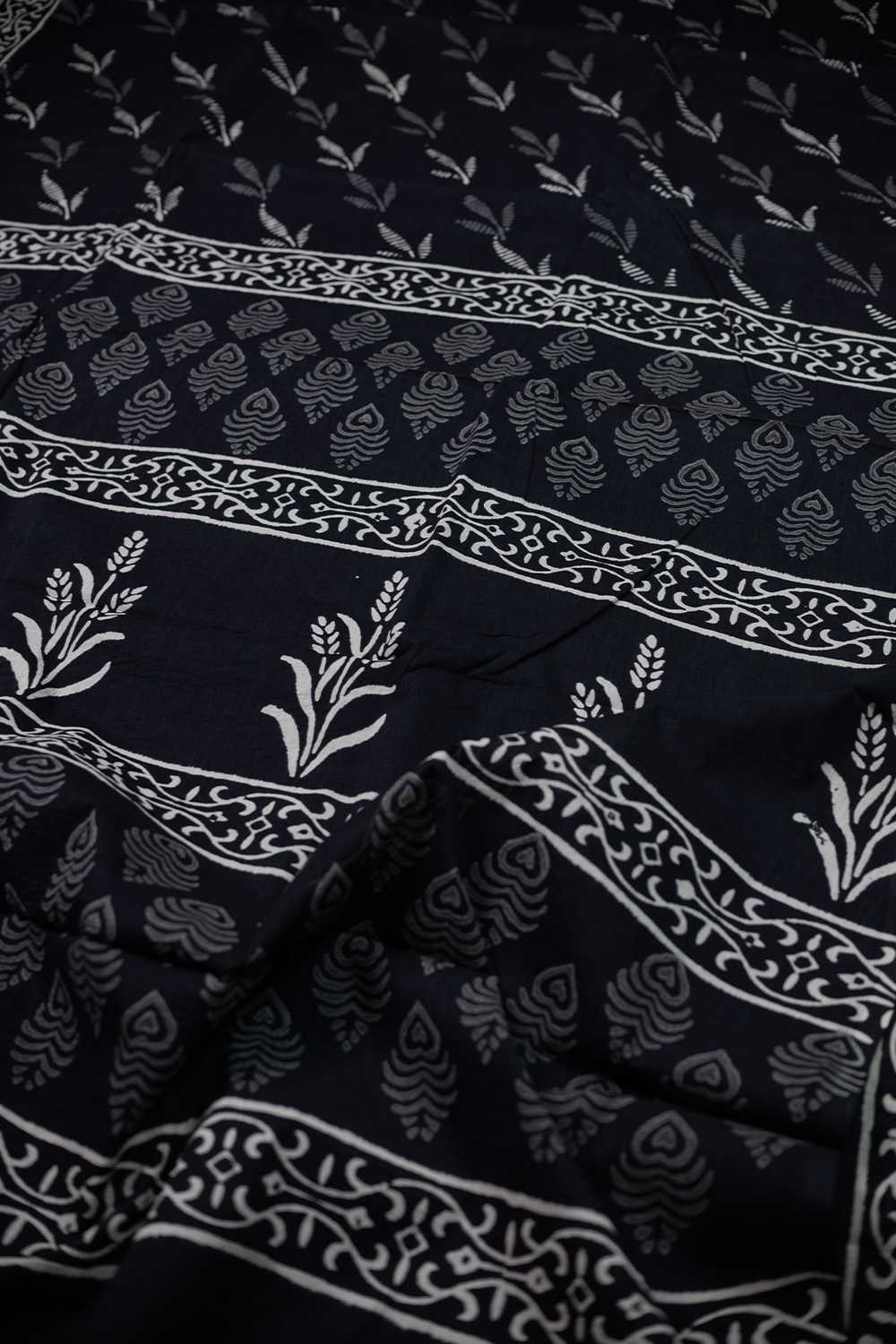 Shadow Leaf's Block Printed Mul Cotton saree