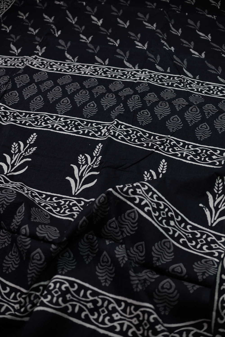 Shadow Leaf's Block Printed Mul Cotton saree