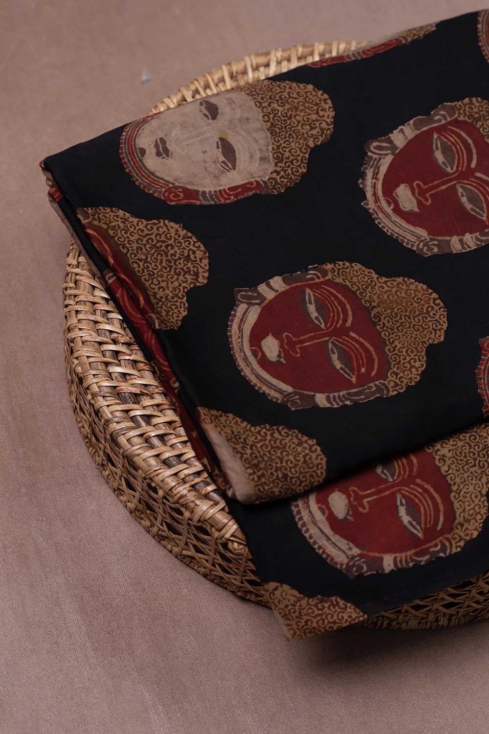 Block Printed Silk Cotton Fabric - Matkatus 
