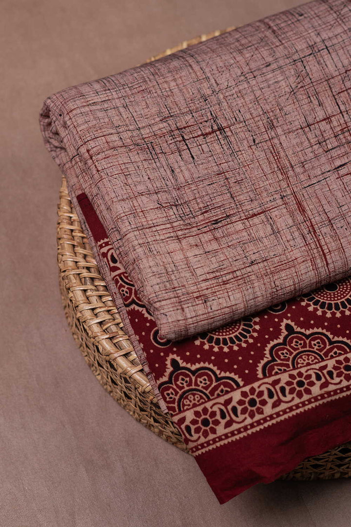 Ajrak Brush Print Fabric - Matkatus 