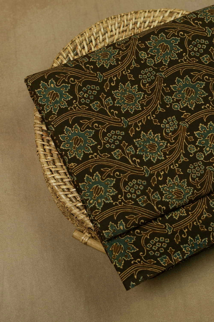 Floral Garden Ajrak Cotton Fabric