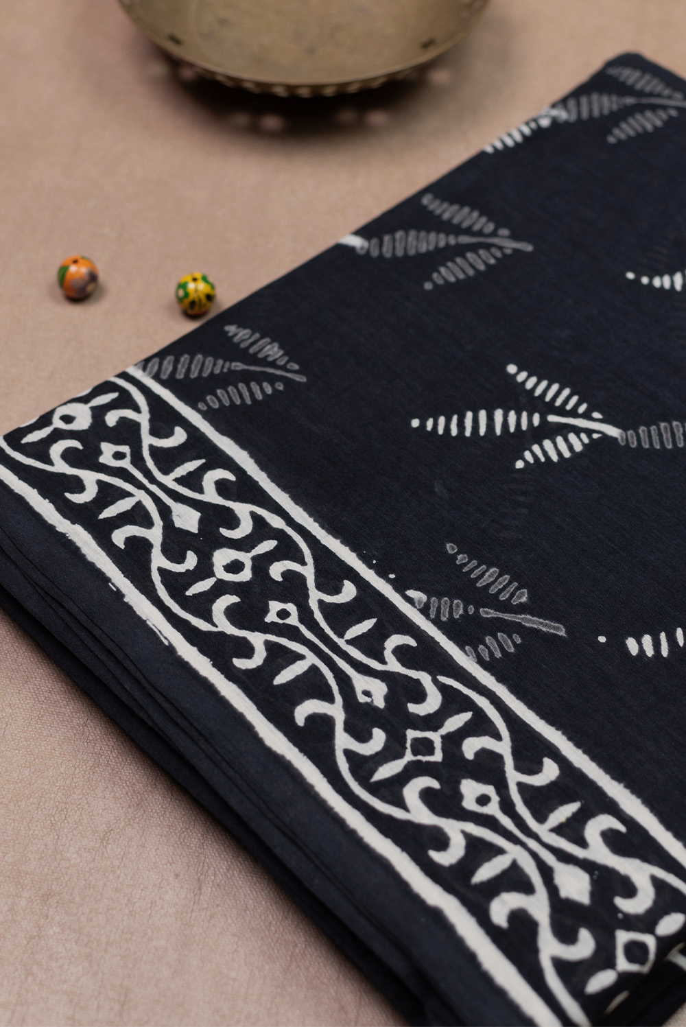 Shadow Leaf's Block Printed Mul Cotton saree