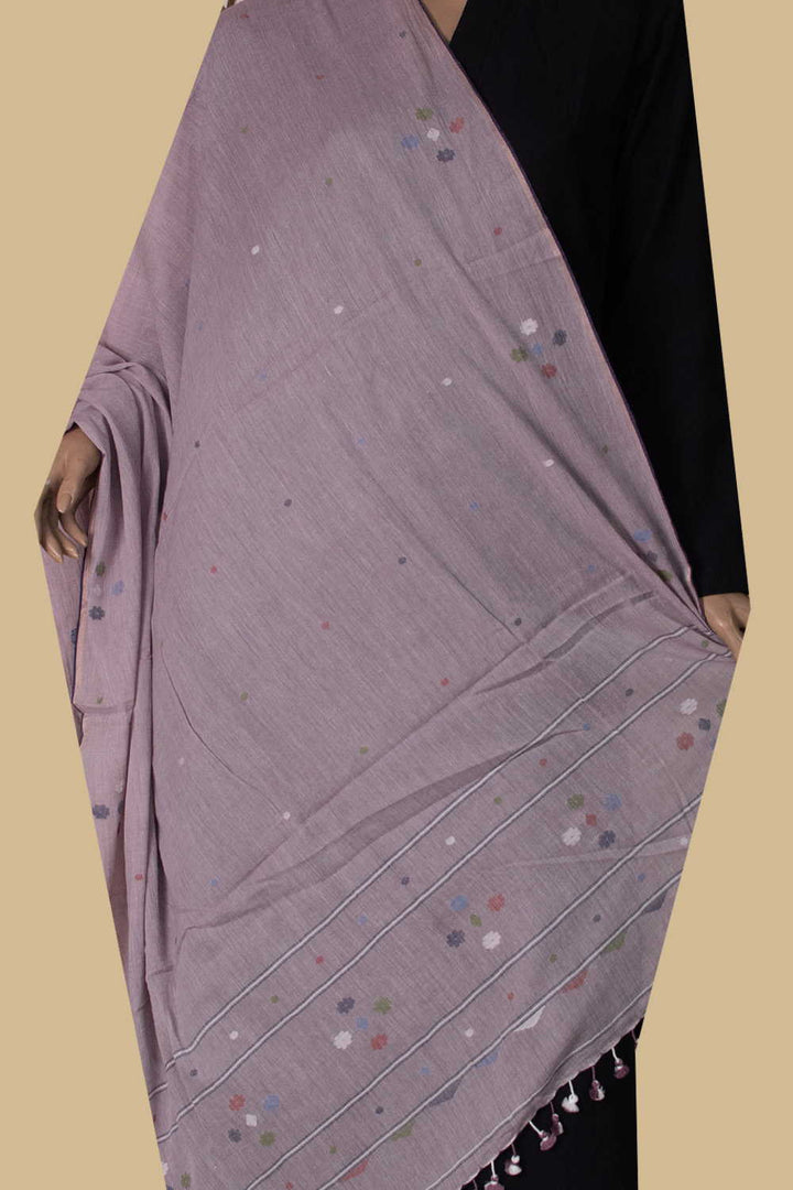 Jamdani Cotton Dupatta - Matkatus
