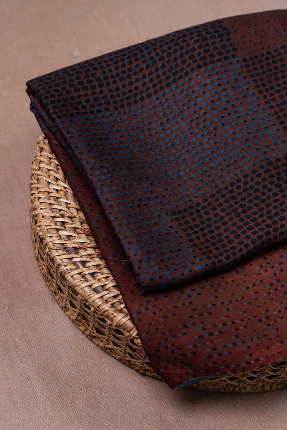 Block Printed Silk Cotton Fabric - Matkatus 