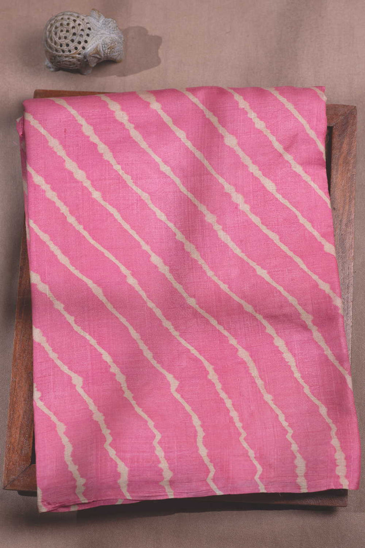 Bright Pink Leheriya Tussar saree