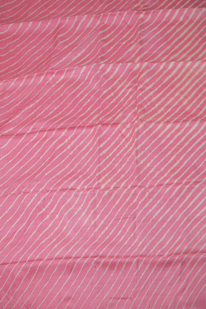 Bright Pink Leheriya Tussar saree