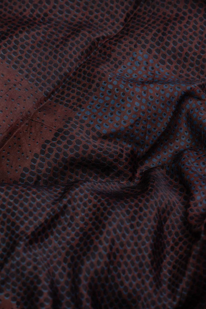 Block Printed Silk Cotton Fabric - Matkatus 