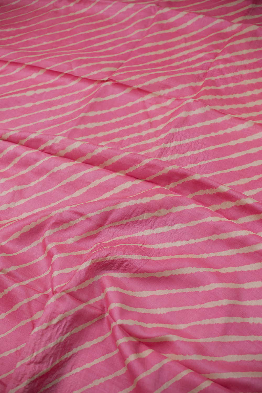 Bright Pink Leheriya Tussar saree