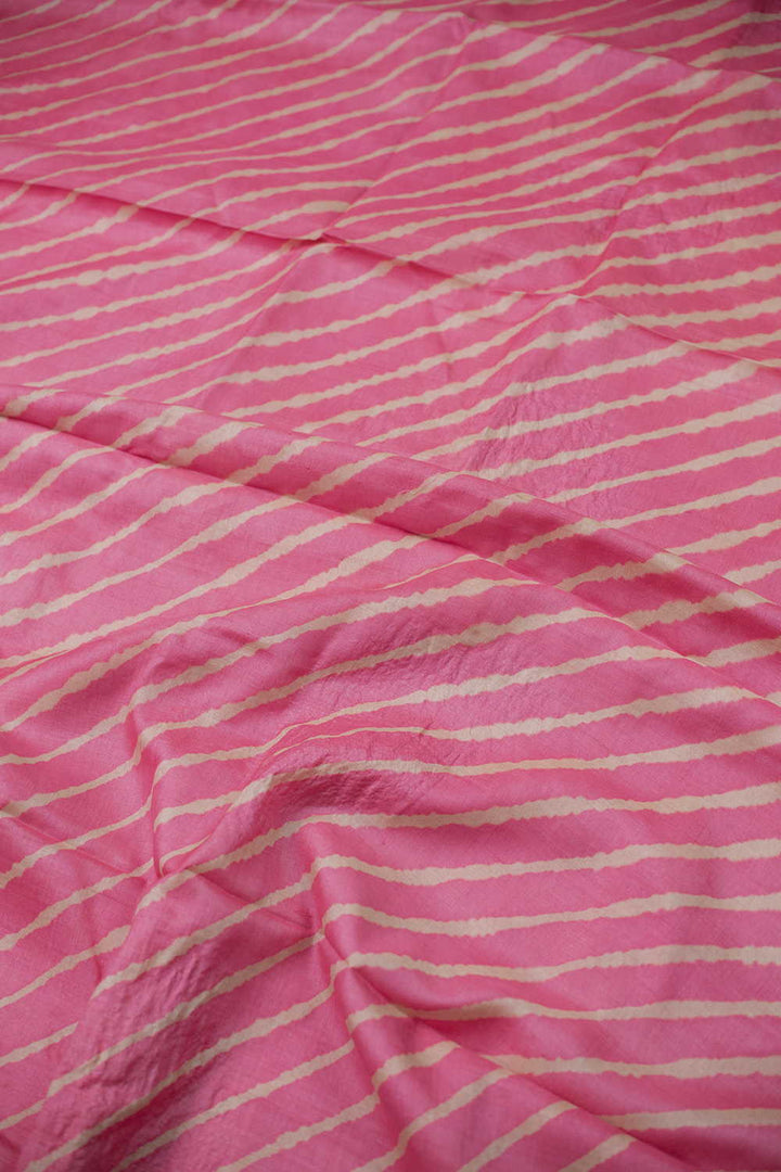 Bright Pink Leheriya Tussar saree
