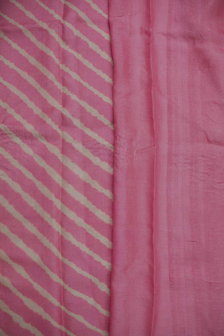 Bright Pink Leheriya Tussar saree