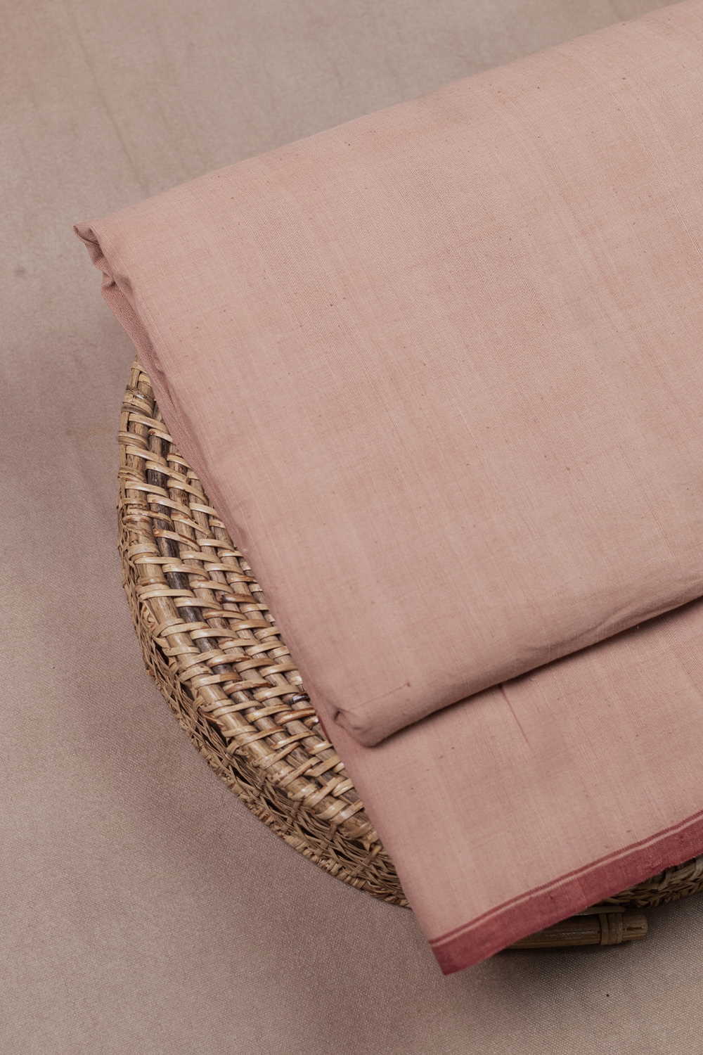 Plain Baby Peach Handspun Cotton Fabric