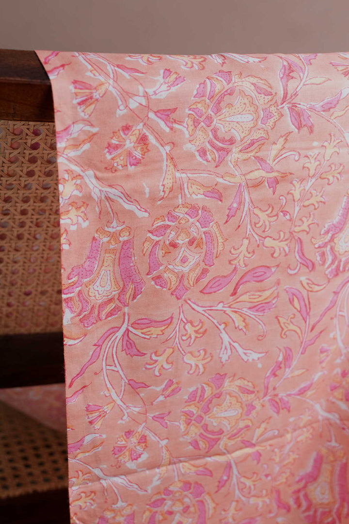 Floral Pattern Sanganeri Cotton Fabric