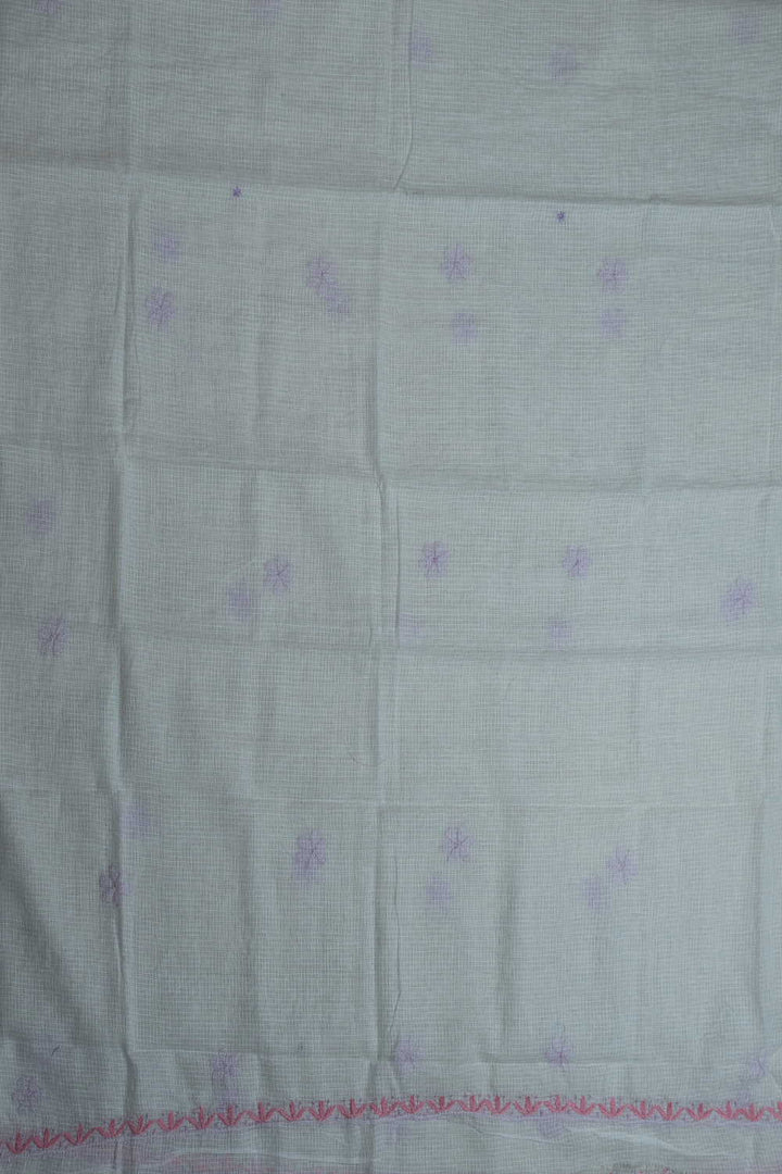 Coconut Cream Chikankari Kota Cotton Top & Dupatta
