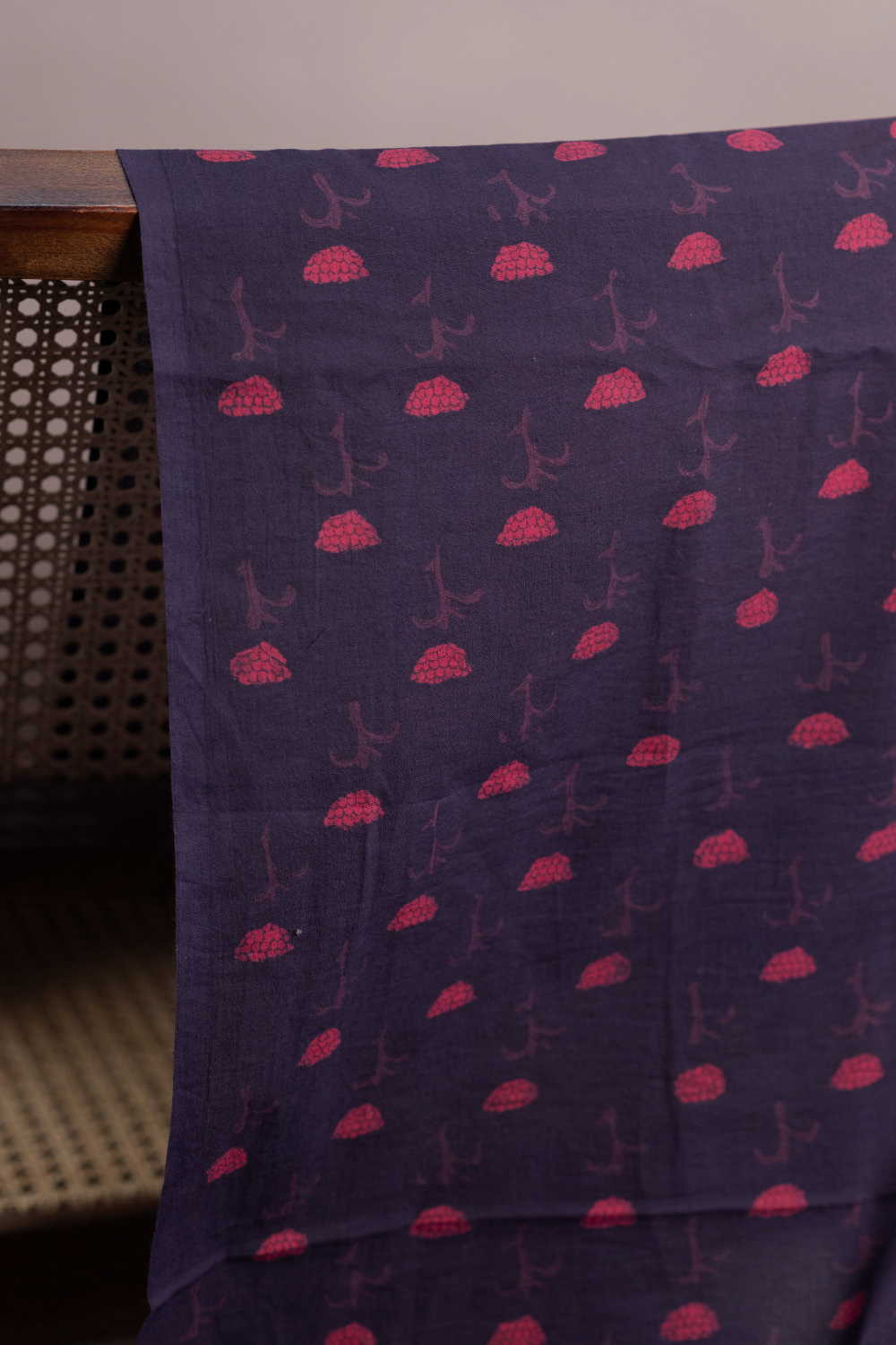 Pink Bloom Dabu Cotton Fabric - 0.8m