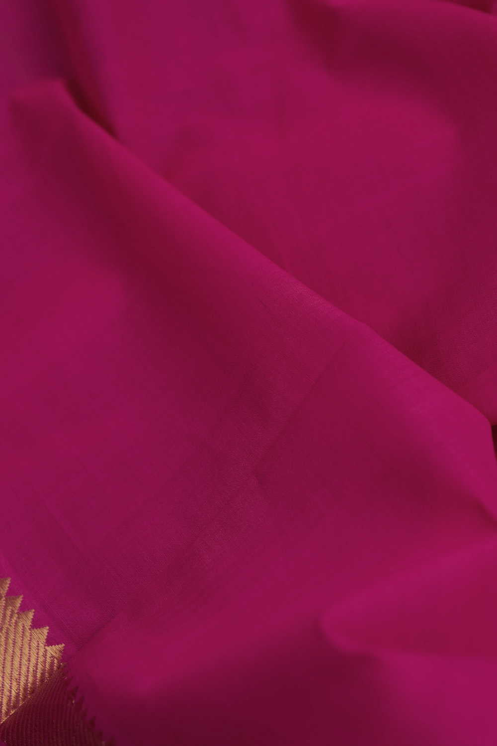 Dark Hot Pink Mangalagiri Border Cotton Fabric