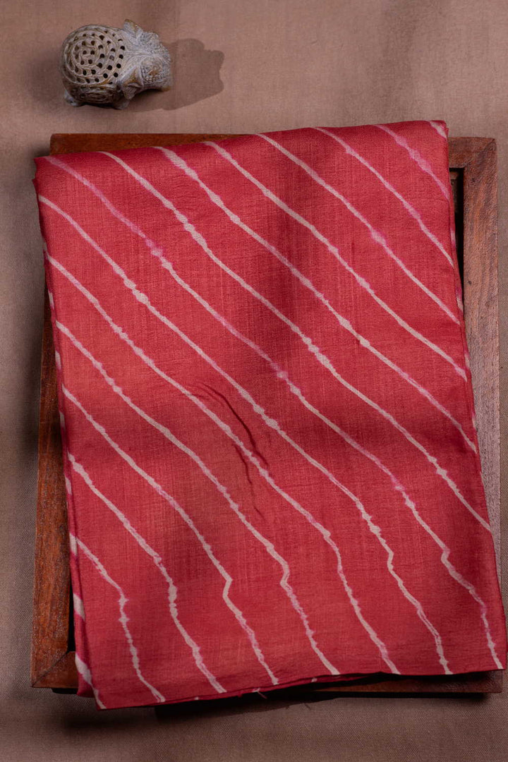 Rust Red Leheriya Tussar saree