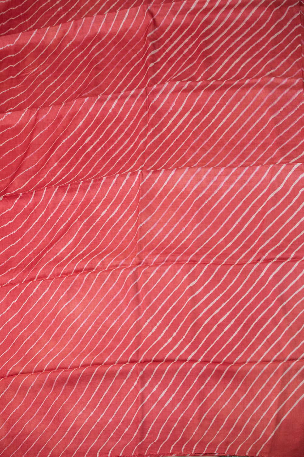 Rust Red Leheriya Tussar saree