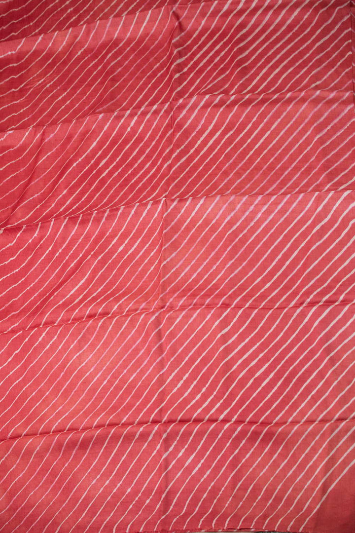 Rust Red Leheriya Tussar saree