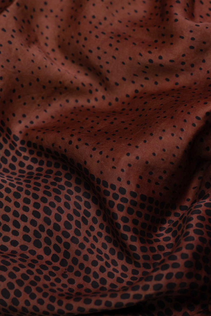 Block Printed Silk Cotton Fabric - Matkatus 