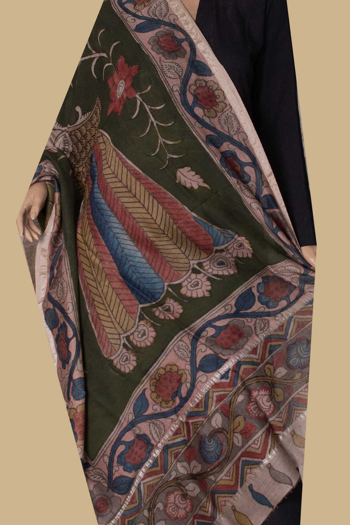 Painted Kalamkari Dupatta - Matkatus