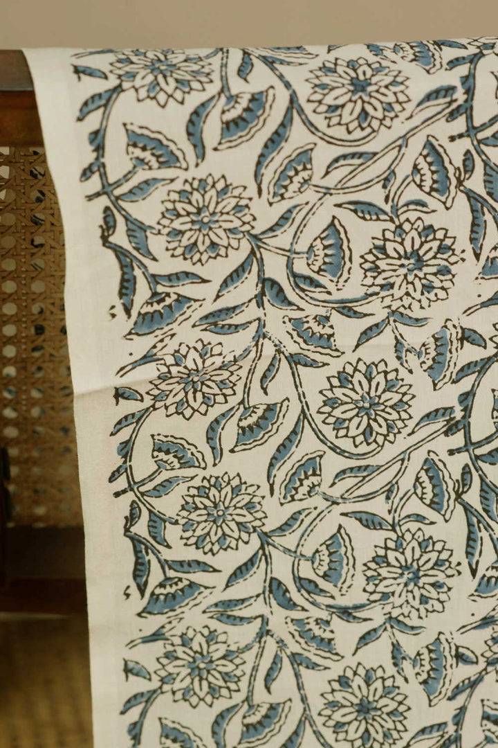 Leafy Garden Ajrak Cotton Fabric