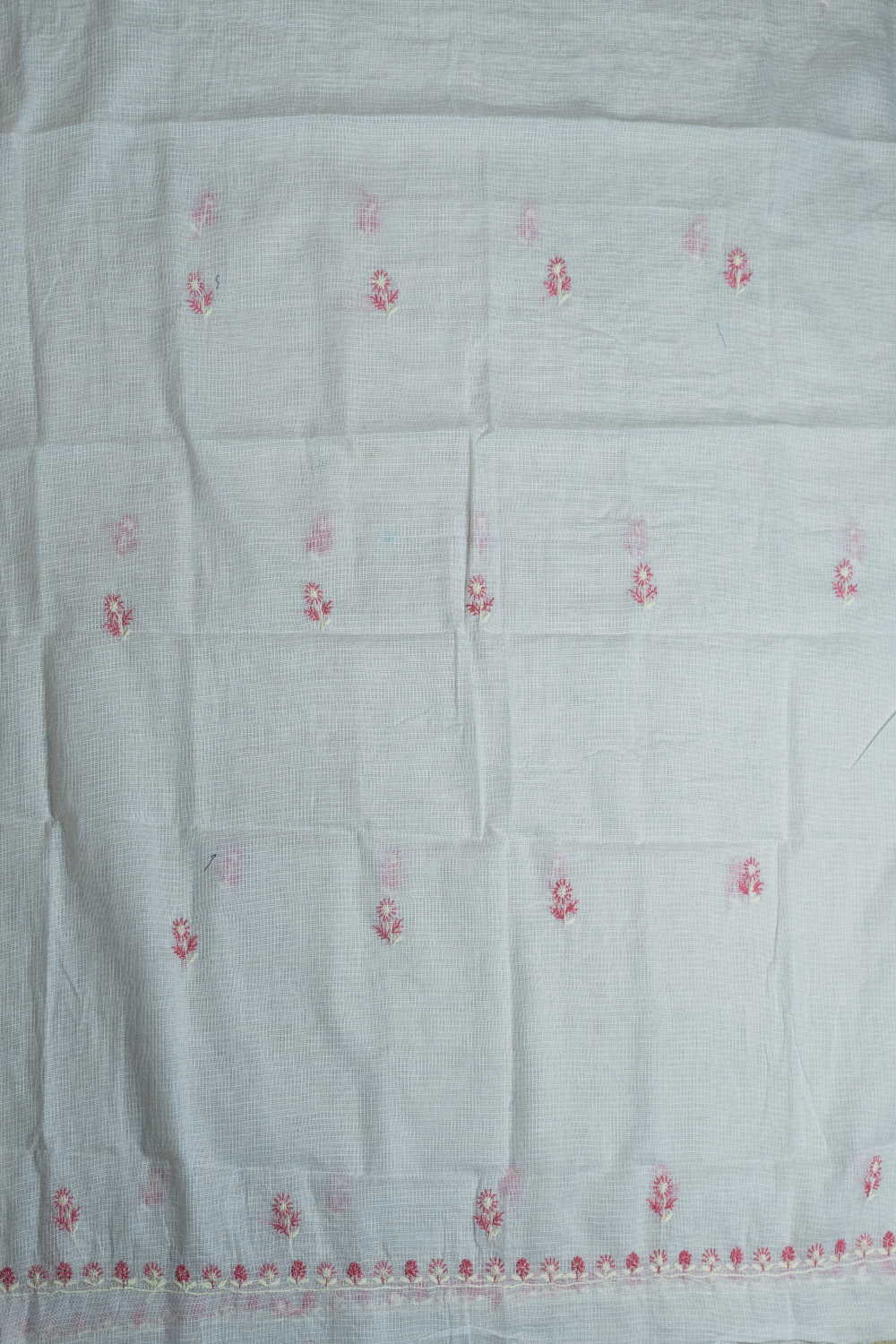 Pearl Cream Chikankari Kota Cotton Top & Dupatta