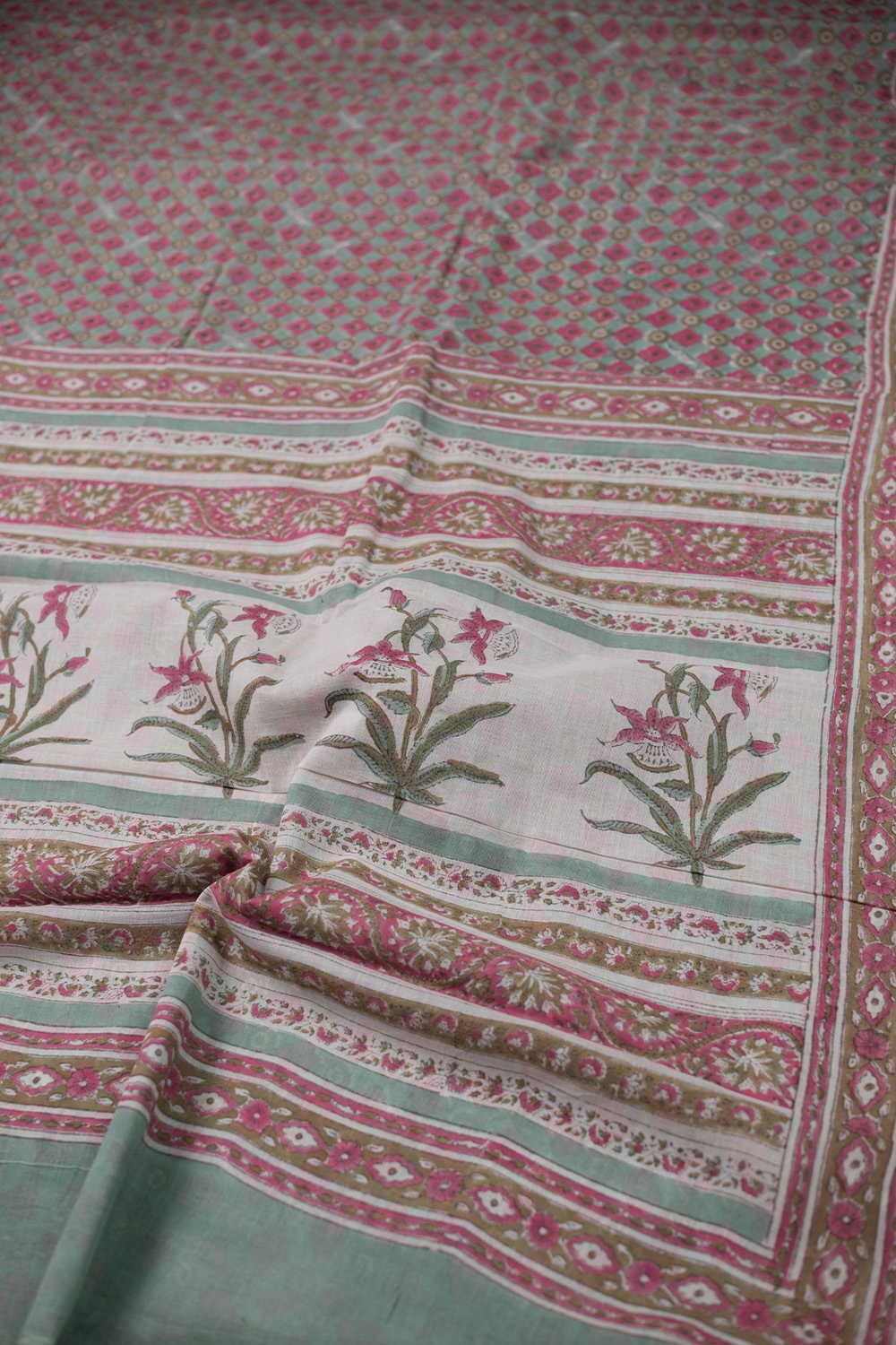 Block Printed Cotton Saree - Matkatus
