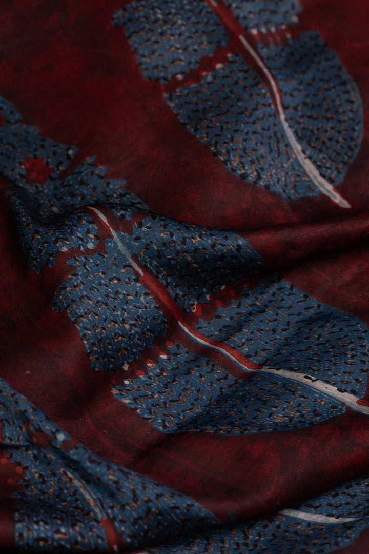 Block Printed Silk Cotton Fabric - Matkatus 