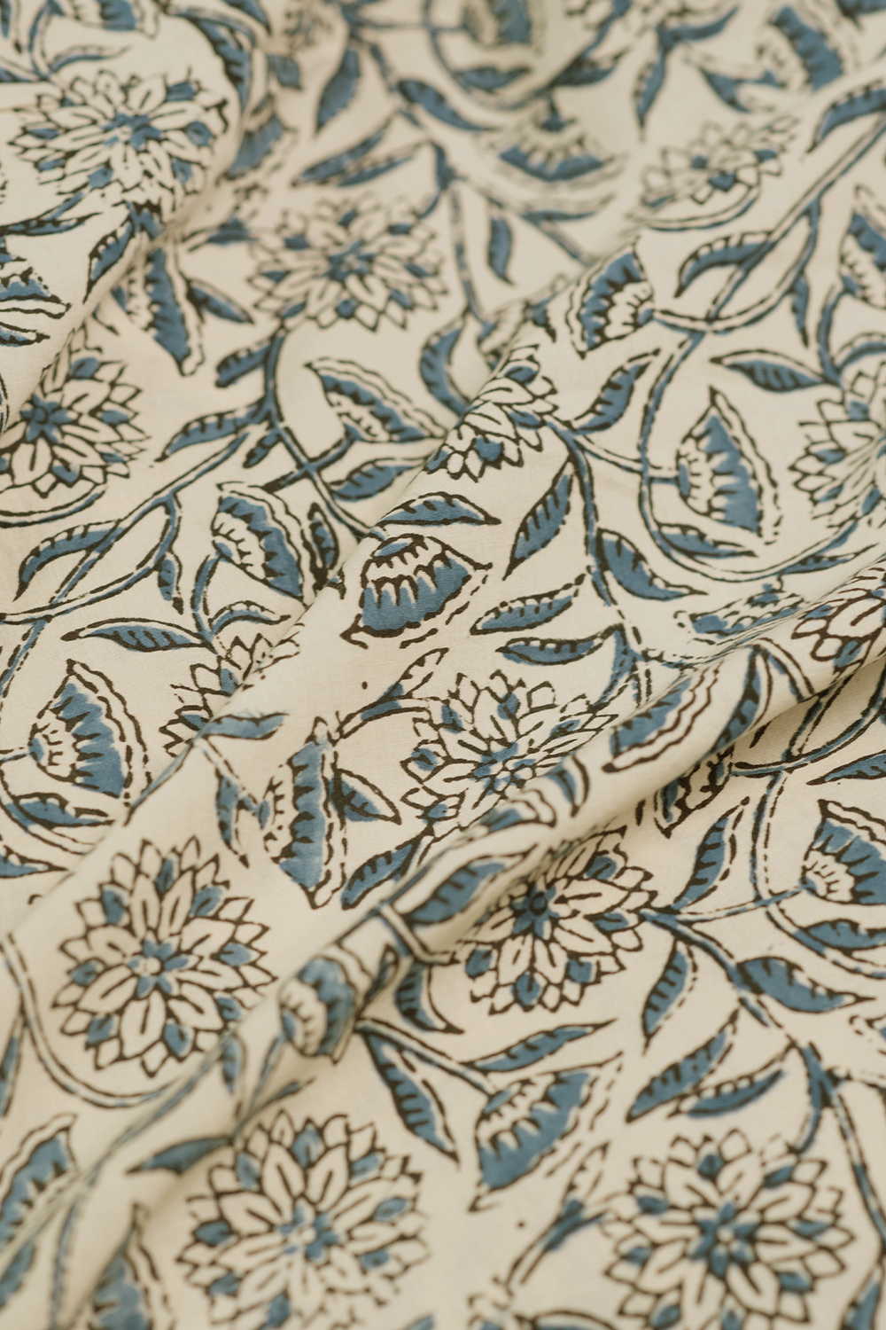Leafy Garden Ajrak Cotton Fabric