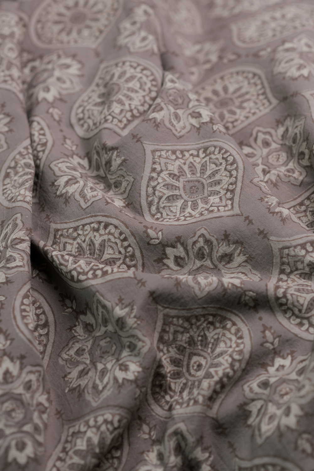 Elephant Grey Dabu Cotton Fabric